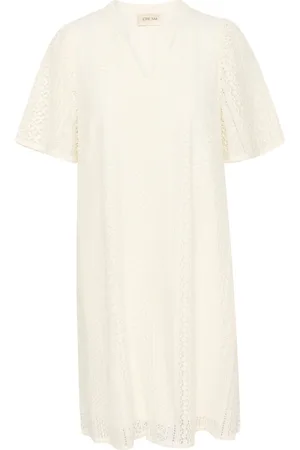 Cream Sukienki, Kobieta, Biały, XL, Elegancka Koronkowa Sukienka Marshmallow