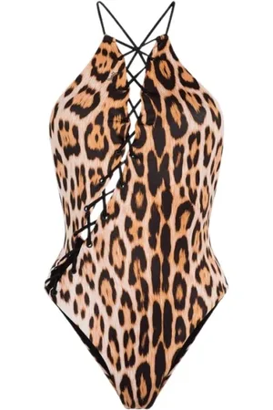 Roberto Cavalli Stroje kąpielowe, Kobieta, Wielobarwność, M, Costume de Baie Cheetah Lace-Up