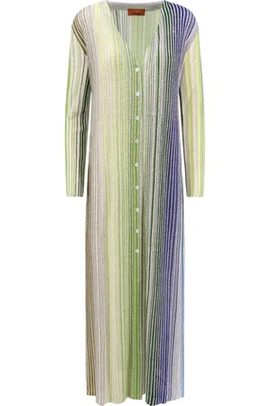 Missoni Swetry, Kobieta, Wielobarwność, XS, Poliester, Paski Cekinowy Długi Kardigan