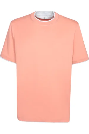 Brunello Cucinelli Koszulki, Mężczyzna, Różowy, M, Różowa T-shirt z okrągłym dekoltem