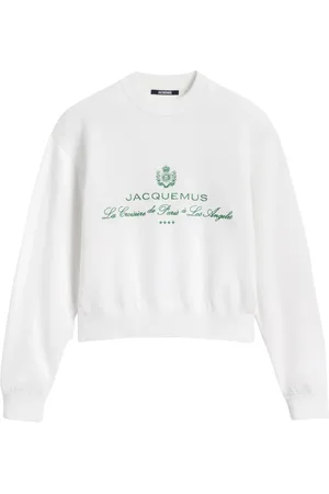Jacquemus Swetry, Kobieta, Biały, S, Bawełna, Print Dots Logo Cruise Sweater