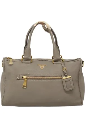 Prada Pre-owned, Kobieta, Szary, ONE SIZE, Skóra, Pre-owned Skórzane torebki