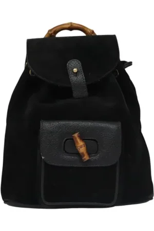 Gucci Pre-owned, Kobieta, Czarny, ONE SIZE, Zamsz, Pre-owned Suede backpacks