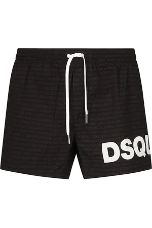 Dsquared2 Stroje kąpielowe, Mężczyzna, Czarny, L, Czarna Odzież Morska Boxer Midi