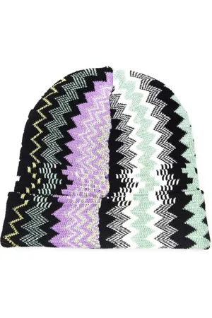 Missoni Akcesoria, Kobieta, Wielobarwność, ONE SIZE, Geometryczna Fantazja Wełniana Czapka Wielokolorowa
