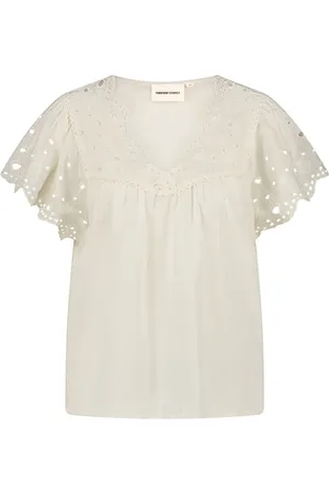 Fabienne Chapot Bluzki, Kobieta, Biały, 2XL, Len, Kristin Top