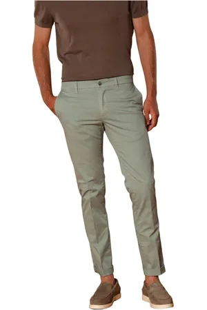 Masons Spodnie, Mężczyzna, Zielony, M, Bawełna, Męskie Spodnie Chino Zielony Regular Fit