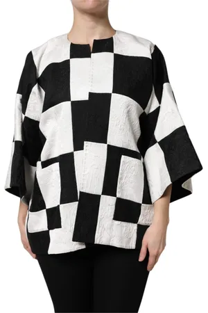 Dolce & Gabbana Kurtki, Kobieta, Wielobarwność, 2XS, Patchwork Jacquard Blazer Jacket