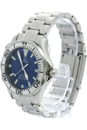 Omega Pre-owned, Mężczyzna, Niebieski, ONE SIZE, Pre-owned Stainless Steel watches