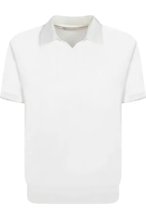 Brunello Cucinelli Koszulki, Mężczyzna, Biały, M, Biała Koszulka Polo Minimalistyczny Design