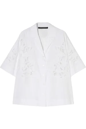 Persona by Marina Rinaldi Bluzki, Kobieta, Biały, 6XL, Haftowana koszula bawełniana