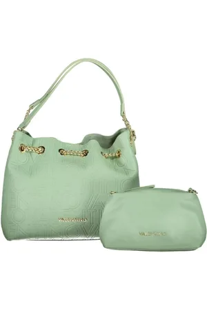 Valentino by Mario Valentino Torebki, Kobieta, Zielony, ONE SIZE, Len, Zielona torba z polietylenu z paskami na ramię
