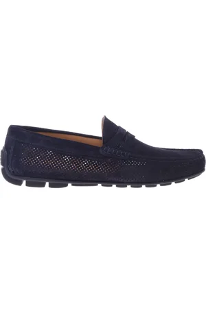 BALDININI Buty, Mężczyzna, Niebieski, 41 EU, perforated leather loafer