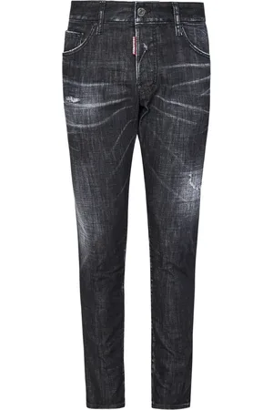 Dsquared2 Jeansy, Mężczyzna, Czarny, XL, Denim, Czarne Slim Fit Skater Jeansy