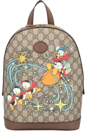 Gucci Pre-owned, Kobieta, brązowy, ONE SIZE, Pre-owned Canvas backpacks