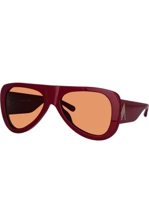 The Attico Akcesoria, unisex, Czerwony, ONE SIZE, Autentyczne Okulary Edie z Najwyższą Jakością