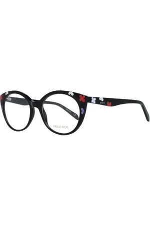 Emilio Pucci Akcesoria, Kobieta, Wielobarwność, ONE SIZE, Czarne Okulary Optyczne Cat Eye