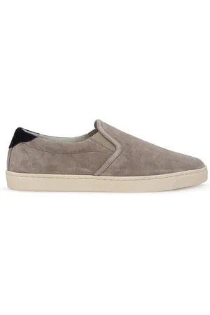 Brunello Cucinelli Buty, Mężczyzna, Szary, 44 EU, Szary Skórzany Sneaker Klasyczny Styl