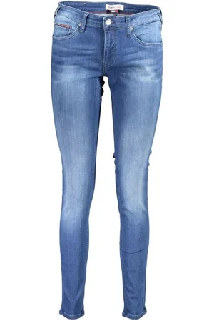 Tommy Hilfiger Jeansy, Kobieta, Niebieski, W29 L32, Denim, Vintage Faded Skinny Jeansy z Haftem