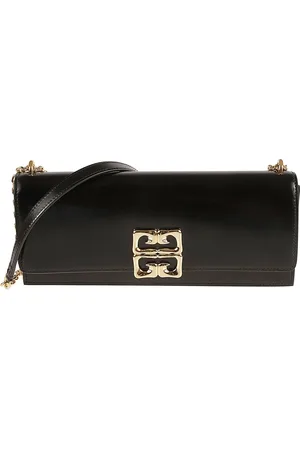 Givenchy Torebki, Kobieta, Czarny, ONE SIZE, Czarna Torba na Ramię z Łańcuchem i Logo 4G Liquid