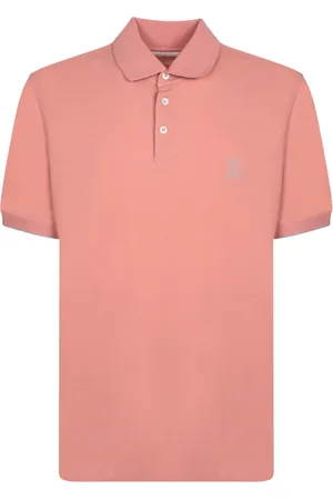Brunello Cucinelli Koszulki, Mężczyzna, Różowy, L, Casual Różowa Koszulka Polo