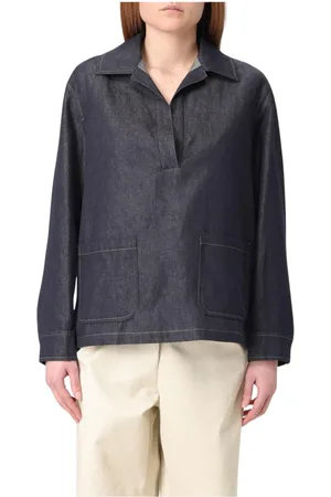 Max Mara Bluzki, Kobieta, Niebieski, S, Niebieski Elegancki Bezrękawnik