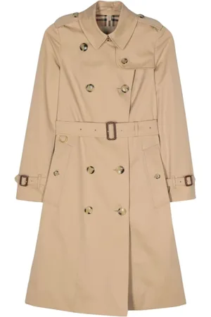 Burberry Płaszcze, Kobieta, Beżowy, XS, Bawełna, Beżowa Parka Ss 24