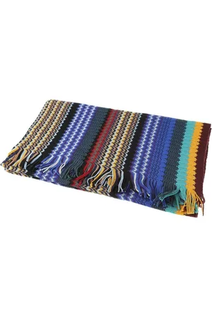 Missoni Akcesoria, Kobieta, Wielobarwność, ONE SIZE, Geometryczny Wielokolorowy Szal Wełniany