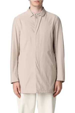 PEOPLE OF SHIBUYA Kurtki, Mężczyzna, Beżowy, 2XL, Trench Slim-Fit Wodoodporny i Oddychający