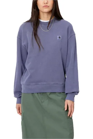 Carhartt Bluzy, Kobieta, Fioletowy, L, Bawełna, Bluza Nelson Aura Fiolet Bawełna