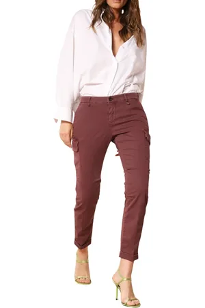 Masons Spodnie, Kobieta, Czerwony, 2XS, Bawełna, Spodnie Cargo Slim Fit Bordeaux