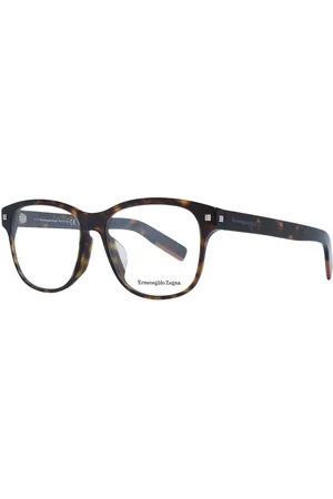 Ermenegildo Zegna Akcesoria, Mężczyzna, brązowy, ONE SIZE, Brązowe Kwadratowe Okulary Optyczne