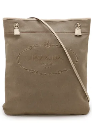 Prada Pre-owned, Kobieta, Beżowy, ONE SIZE, Pre-owned Canvas prada-bags