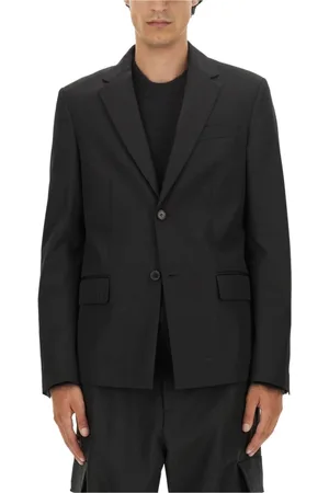 OFF-WHITE Kurtki, Mężczyzna, Czarny, L, Wełna, Klasyczna wełniana marynarka