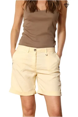 Masons Szorty, Kobieta, Żółty, S, Bawełna, Spodenki Bermuda Slim Fit z detalami ćwieków