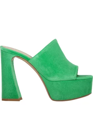 Gianvito Rossi Buty, Kobieta, Zielony, 38 1/2 EU, Zamsz, Mokasyny z Zamszu z Wycięciem Blokowym Obcasem
