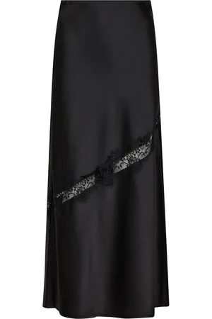 Co`Couture Spódnice, Kobieta, Czarny, M, Elegancka Spódnica z Koronką