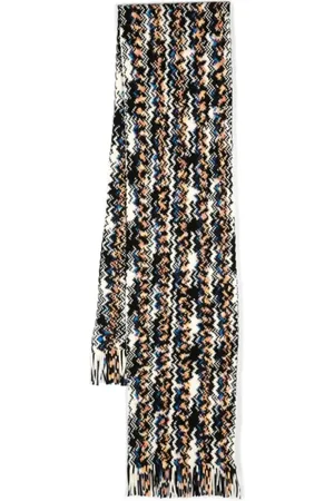 Missoni Akcesoria, Mężczyzna, Wielobarwność, ONE SIZE, Wielokolorowy Szal z Wełny w Zigzag