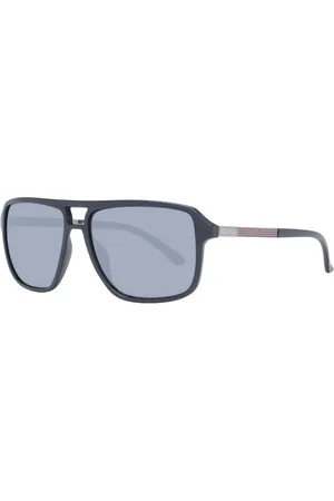 Guess Akcesoria, Mężczyzna, Czarny, ONE SIZE, Czarne Okulary Przeciwsłoneczne Męskie Styl Pilota