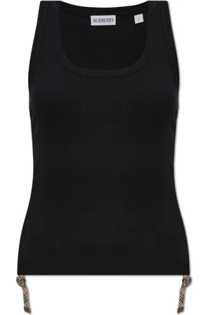 Burberry Koszulki, Kobieta, Czarny, M, Bawełna, Marszczony Top