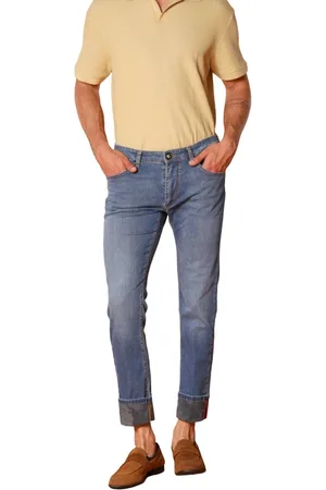 Masons Jeansy, Mężczyzna, Niebieski, W34, Bawełna, Dżinsy Slim Fit z kamuflażowym wyściółką