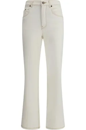Tory Burch Jeansy, Kobieta, Biały, W27, Spodnie dżinsowe Flare Cropped