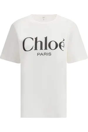 Chloé Koszulki, Kobieta, Biały, XS, Monogramowa Bawełniana Koszulka