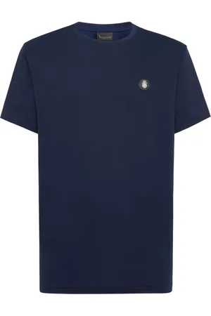 BILLIONAIRE Koszulki, Mężczyzna, Niebieski, L, Casual Bawełniany T-shirt Baecmtk 8179Bte 014N14