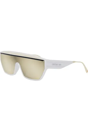Dior Akcesoria, Kobieta, Biały, ONE SIZE, Stylowe okulary przeciwsłoneczne z fioletowymi soczewkami