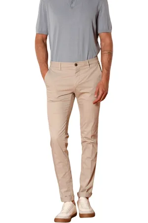 Masons Spodnie, Mężczyzna, Beżowy, L, Bawełna, Spodnie Chino Slim Fit z Bawełny Pima