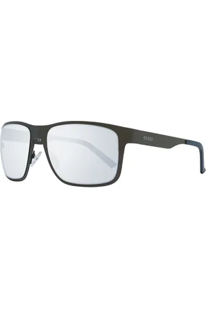 Guess Akcesoria, Mężczyzna, Szary, ONE SIZE, Szare męskie okulary przeciwsłoneczne Prostokątna oprawka