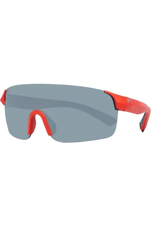 Fila Akcesoria, Mężczyzna, Czerwony, ONE SIZE, Len, Czerwone męskie okulary przeciwsłoneczne Mono Lens Lustrzane