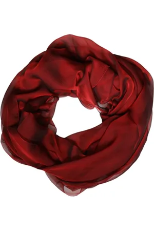 Dolce & Gabbana Akcesoria, Kobieta, Czerwony, ONE SIZE, Czerwony Jedwabny Damski Szalik Chusta
