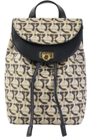 Salvatore Ferragamo Pre-owned, Kobieta, Beżowy, ONE SIZE, Pre-owned Canvas backpacks
